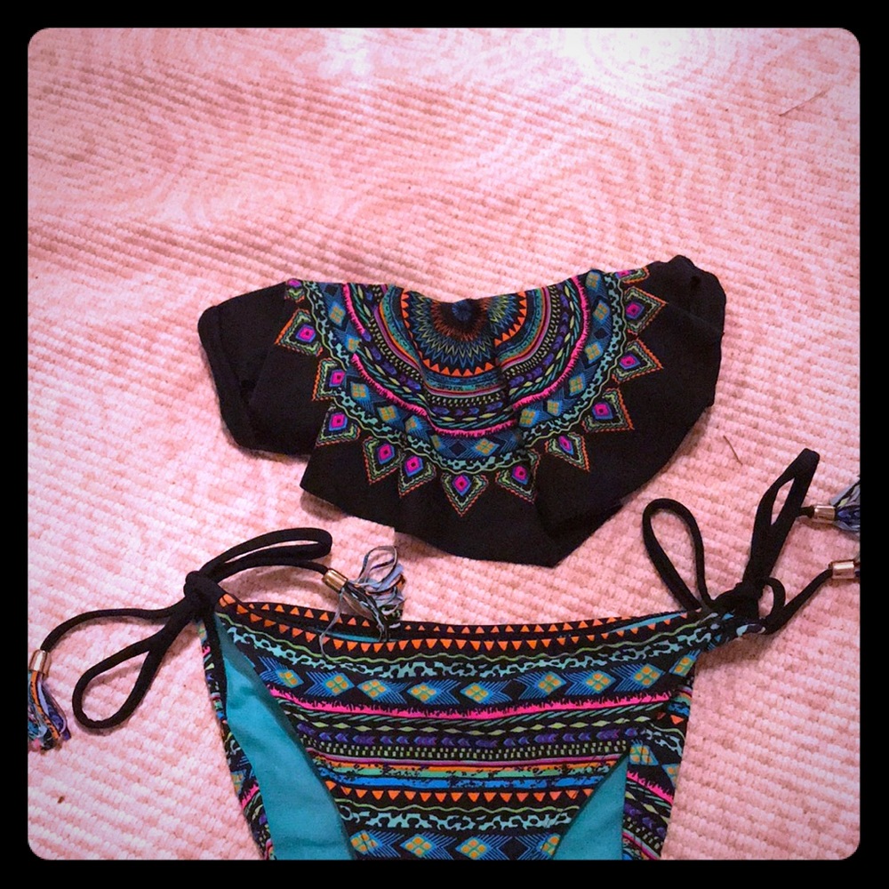 strapless swim suit (bikini) colorful